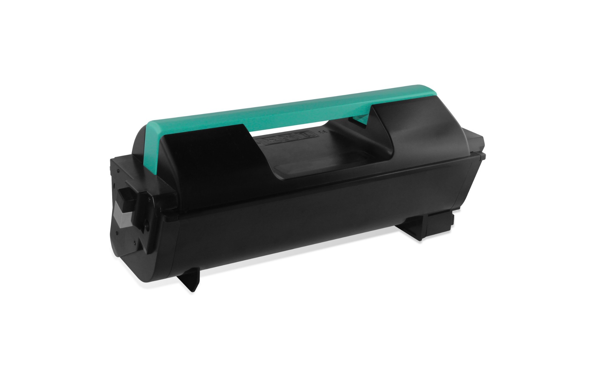 Remanufactured black toner cartridge for Samsung printers, featuring a turquoise handle and a sleek, durable plastic design, labeled as PrintMate MLT-D309E/ELS, high capacity.