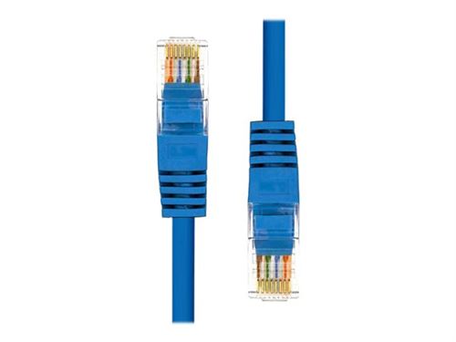 Blue 3M ProXtend CAT5e U/UTP CU PVC Ethernet cable featuring transparent connectors and a flexible PVC outer layer.