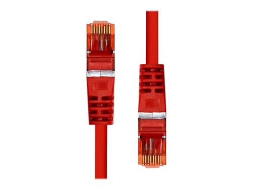 Red ProXtend CAT6 F/UTP CCA PVC Ethernet cable, 15 meters long, featuring clear connectors with gold-plated pins for enhanced connectivity.