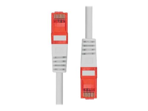 Grey 25CM ProXtend CAT6 U/UTP CU LSZH Ethernet cable with orange connectors, featuring a flexible design and low smoke zero halogen material for safety.