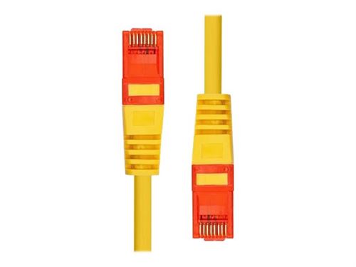 Yellow ProXtend CAT6 U/UTP CU LSZH Ethernet cable, 20M long, featuring durable connectors with red and yellow accents for enhanced visibility and performance.
