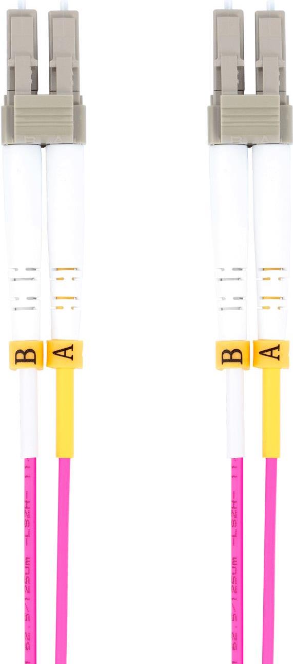 ProXtend HDMI 2.0 extension cable, 2 meters long, featuring dual connectors with gray and white housings and vibrant pink and yellow markings for easy identification.