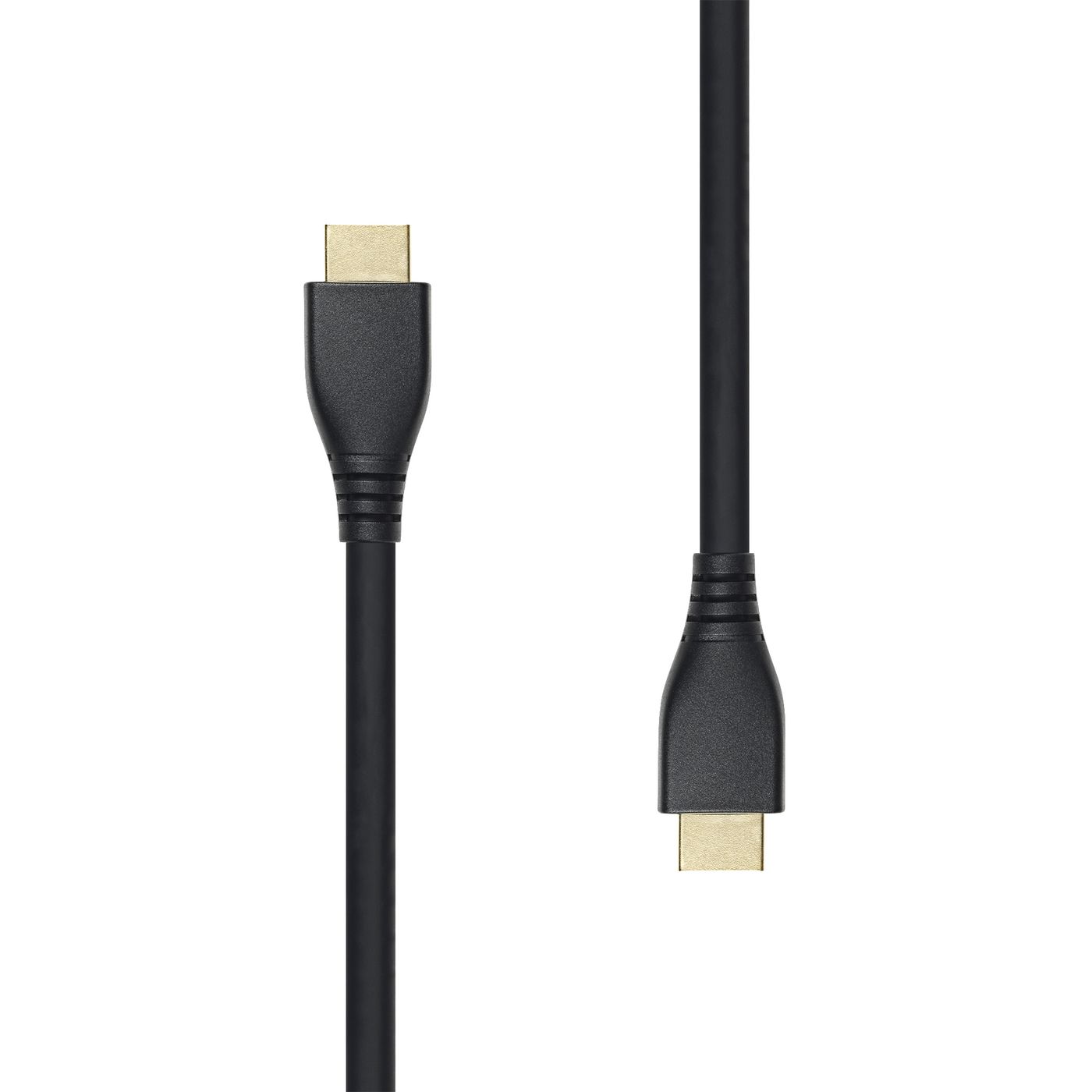 Black HDMI 2.1 cable, 0.5 meters long, featuring gold-plated connectors on both ends, designed for 8K resolution support.