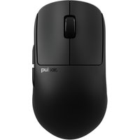 Black Pulsar X2H CrazyLight Medium gaming mouse, ambidextrous design, wireless with scroll wheel and side buttons.