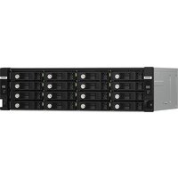Black QNAP TL-R1620Sdc HDD/SSD enclosure with 16 front drive bays in a rackmount design.