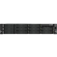 Black QNAP TS-855EU-RP NAS Rack, 2U size, with multiple drive bays and front panel controls.