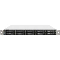 QNAP TS-h1090FU NAS Rack 1U, silver and black, 10 drive bays, EPYC 7302P, 128GB DDR4, QuTS hero OS.