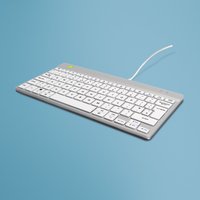White R-Go Tools compact wired keyboard with QWERTY UK layout, ergonomic design, and integrated break software.