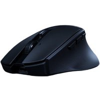 Black Razer Basilisk wireless gaming mouse with ergonomic right-hand design and textured grip, featuring USB Type-C port.