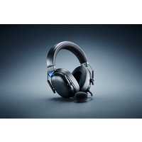 Black Razer BlackShark V3 gaming headset with padded headband, oval ear cups, detachable microphone, wired and wireless options.