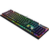 Razer BlackWidow V4 X mechanical gaming keyboard with RGB backlighting and black keys.
