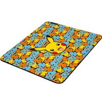 Razer GIGANTUS V2 Pokemon Edition mouse pad with Pikachu, Squirtle, and Charmander pattern on a black border.