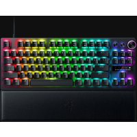 Black Razer Huntsman V3 Pro Tenkeyless keyboard with RGB backlit keys and detachable wrist rest.