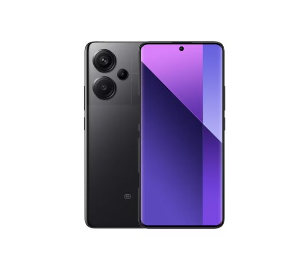 Xiaomi Redmi Note 13 Pro+ in sleek black, featuring a 6.67-inch display with 2712 x 1220 pixels, 12 GB RAM, 512 GB storage, and a striking 200 MP camera.