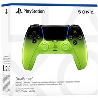 Remix Green DualSense wireless controller with black accents and ergonomic design for PlayStation 5.