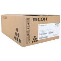 Brown cardboard box labeled "Ricoh 828554 Toner black" with product details on white label.