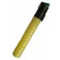 Yellow Ricoh 842062 toner cartridge with black cap, compatible with Ricoh Aficio, yields 9.5K pages.