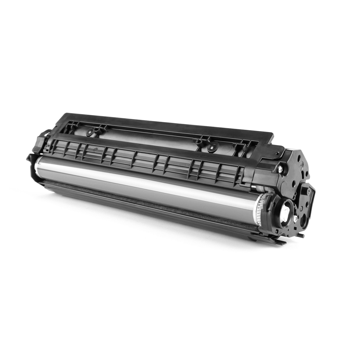 Black toner cartridge with a silver cylindrical drum, designed for Ricoh IM C printers, featuring a sturdy plastic casing and a capacity of 42,000 pages per ISO/IEC 19752.