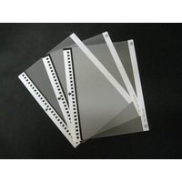 Clear Ricoh PA03770-0015 carrier sheets with white punched strips for printer/scanner use.