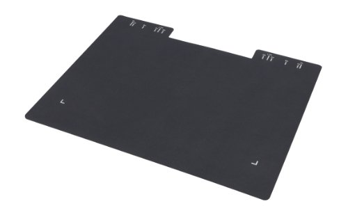 Black, rectangular background pad designed for the Ricoh ScanSnap, featuring cutouts at the top corners and a smooth, durable surface for optimal scanning.