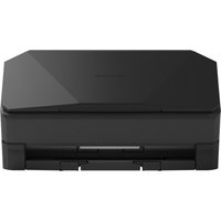 Black Ricoh ScanSnap IX2500 ADF scanner, sleek design, compact, with front paper tray, 600 x 600 DPI, A4 size.