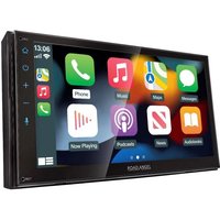 Road Angel RA-X721DAB car stereo with touchscreen, Car Play/Android Auto icons, and DAB+ feature.
