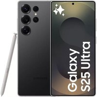 Samsung S25 Ultra 5G phone, titanium black, quad-camera setup, edge-to-edge display, includes stylus pen.