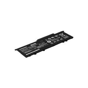 Black Samsung 5880mAh 44Wh battery with printed specifications and safety symbols, featuring a slim design and multiple connection points on the side.