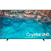 Black Samsung 65" 4K Ultra HD Smart TV with thin bezels and vibrant ocean-themed display.