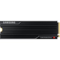 Black Samsung 9100 PRO SSD with heatsink, PCIe 5.0 NVMe M.2, 1 TB capacity, sleek design with logo and red accent.