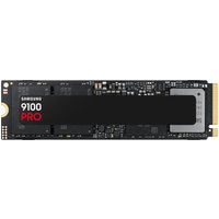 Samsung 9100 PRO PCIe 5.0 NVMe M.2 SSD, black with red text, gold connector edge, 1 TB capacity.