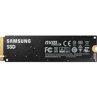 Black Samsung 980 250 GB M.2 NVMe SSD with white text and gold connector on one end