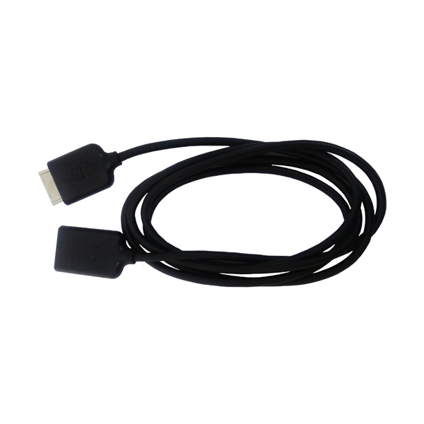 Black HDMI cable with two connectors, featuring a flexible rubberized exterior, designed for connecting devices to Samsung TVs.