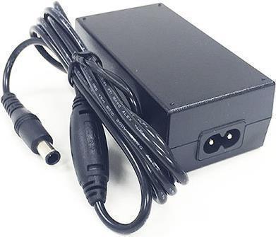 Black Samsung BN44-00832A power adapter with a rectangular shape, featuring a smooth plastic exterior and a connected cable with a cylindrical connector.