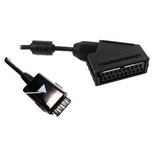 Samsung CF Cle Slim cable featuring a black plastic connector with multiple pins on one end and a single USB-like connector on the other, designed for data transfer.