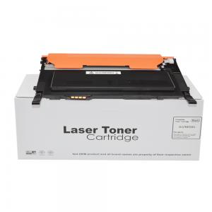 Remanufactured Samsung CLT-K4072S black toner cartridge with an orange top, displayed on a white box labeled "Laser Toner Cartridge."