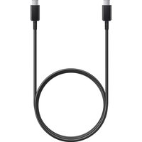 Black Samsung mobile charger cable with USB-C connectors and coiled design.