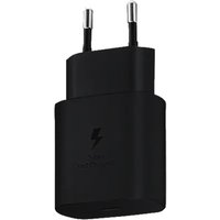 Black Samsung EP-TA800N fast charger with two prongs and lightning bolt symbol.