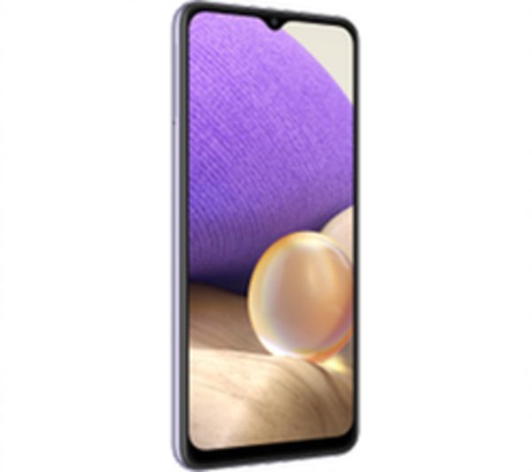 Samsung Galaxy A32 5G in Awesome Violet, featuring a sleek design, 64GB capacity, and a vibrant display with a waterdrop notch for the front camera.