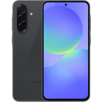 Black Samsung Galaxy A36 smartphone with dual SIM, 256GB storage, triple rear cameras, and edge-to-edge display.