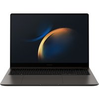Samsung Galaxy Book3 Ultra laptop, sleek design, black finish, large display with thin bezels, backlit keyboard.