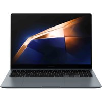 Grey Samsung Galaxy Book4 Ultra laptop, 16" touchscreen, sleek design, backlit keyboard, thin bezels, Windows 11 Pro.