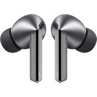 Black Samsung Galaxy Buds3 Pro wireless earbuds with sleek metallic finish and ergonomic design.