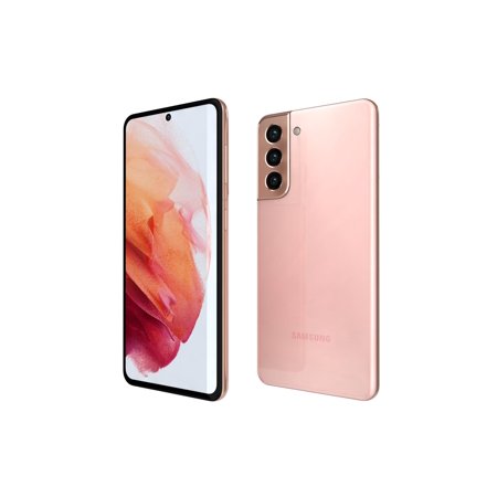 Samsung Galaxy S21+ 5G in Phantom Pink, featuring a sleek glass back, triple rear camera setup, and a vibrant display with a centered front camera.