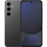 Black Samsung Galaxy S24 FE Enterprise Edition smartphone with triple rear cameras and edge-to-edge display.