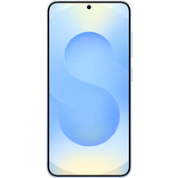 Samsung Galaxy S25 Dual SIM in Icy Blue with edge-to-edge display and centered front camera.