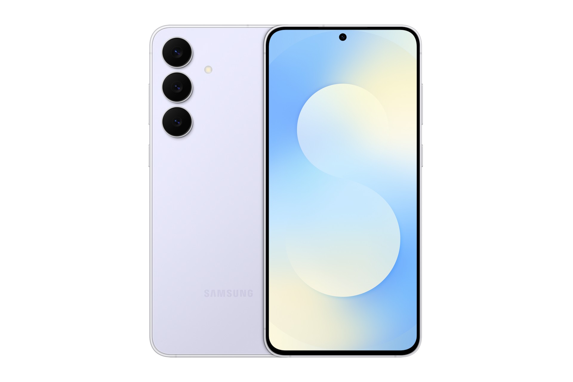 Samsung Galaxy S25 FE in icy blue, featuring a sleek design, 6.7-inch display, triple rear cameras, and 256GB storage, unlocked for 5G connectivity.