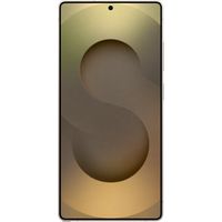 Titanium Grey Samsung Galaxy S25 Ultra smartphone with dual SIM, large display, and sleek design.