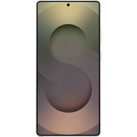 Samsung Galaxy S25 Ultra in titanium whitesilver, edge-to-edge display, centered front camera, dual SIM slot.