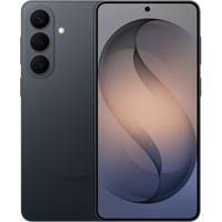 Samsung Galaxy S26+ smartphone, black, 256GB, dual SIM, triple rear cameras, edge-to-edge display with centered front camera.